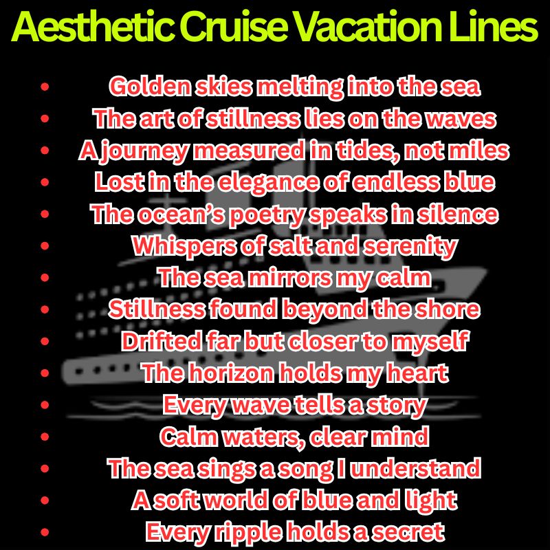 Aesthetic Cruise Vacation Lines