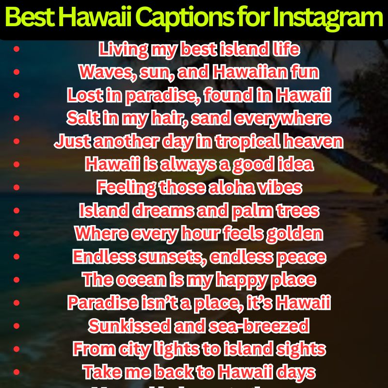 Best Hawaii Captions for Instagram
