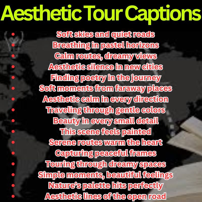 Aesthetic Tour Captions
