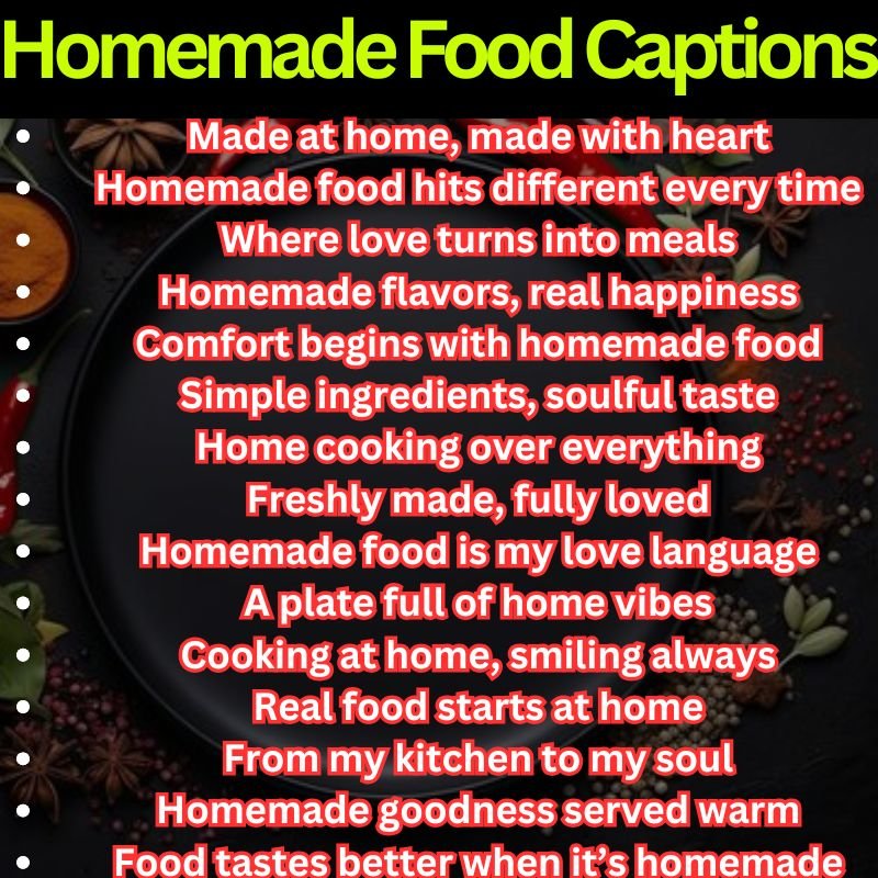Homemade Food Captions