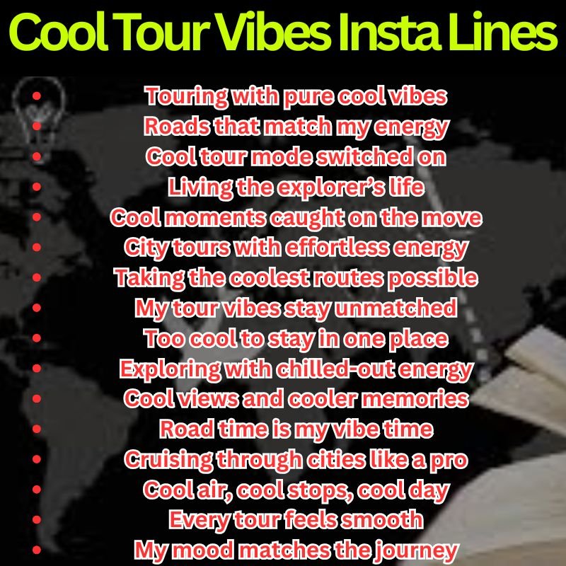 Cool Tour Vibes Insta Lines