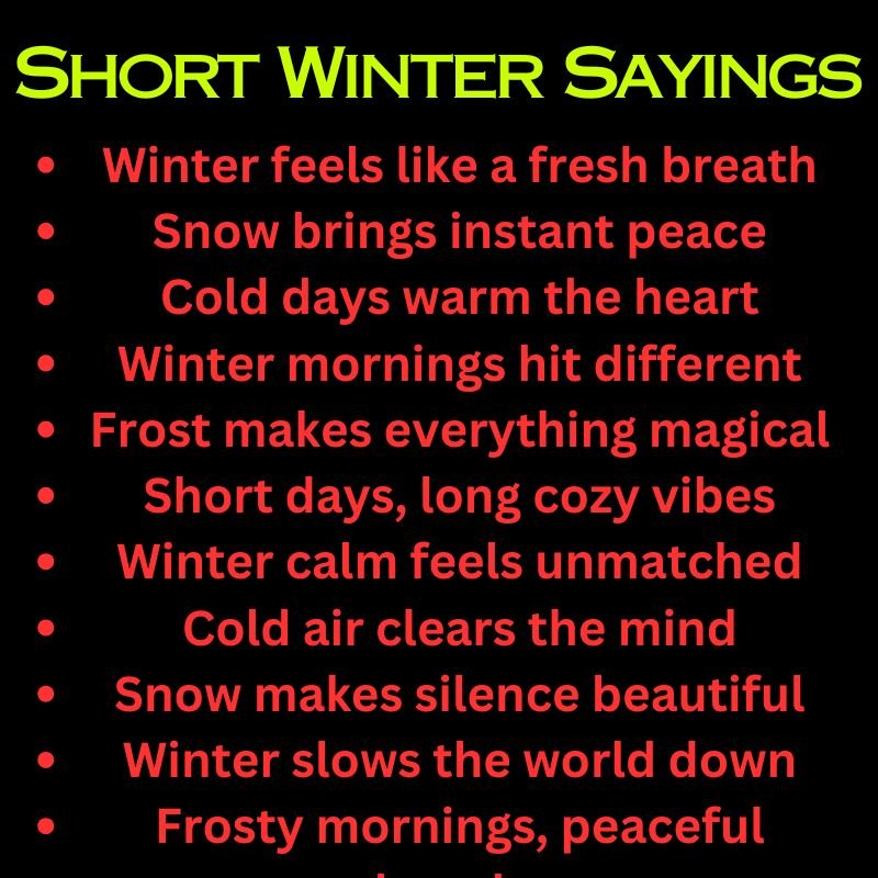Short Winter Sayings