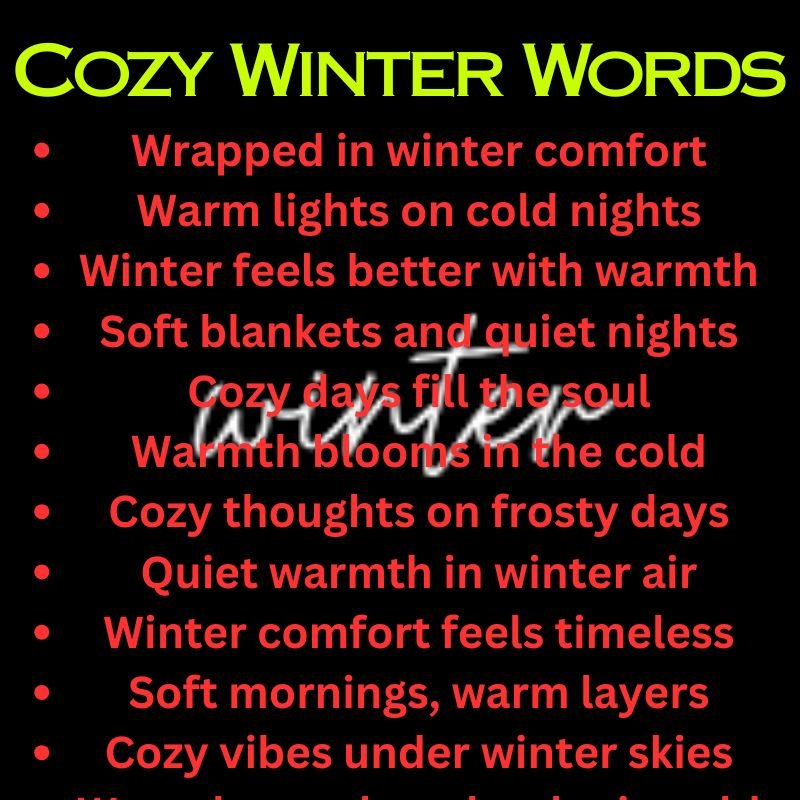 Cozy Winter Words