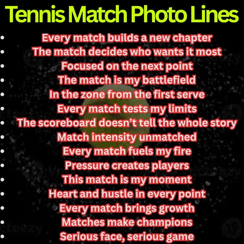 Tennis Match Photo Lines
