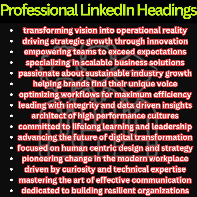 Professional LinkedIn Headings