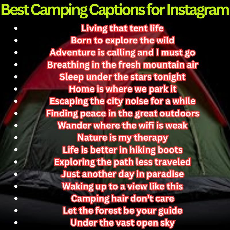Best Camping Captions for Instagram