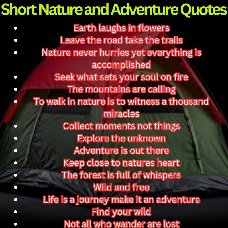 Short Nature and Adventure Quotes
