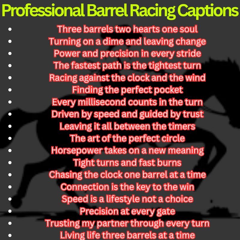 Professional Barrel Racing Captions