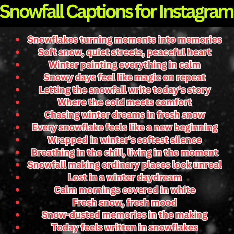 Snowfall Captions for Instagram