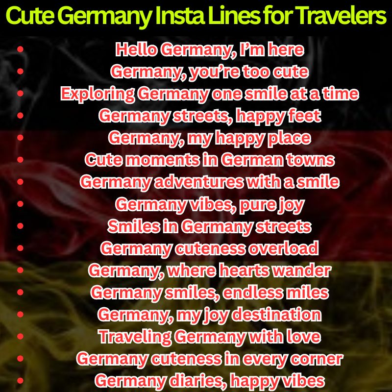 Cute Germany Insta Lines for Travelers