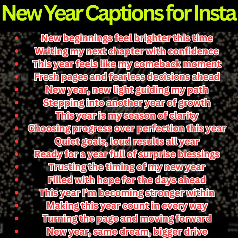 New Year Captions for Insta