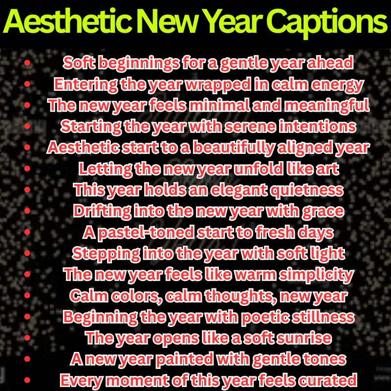 Aesthetic New Year Captions