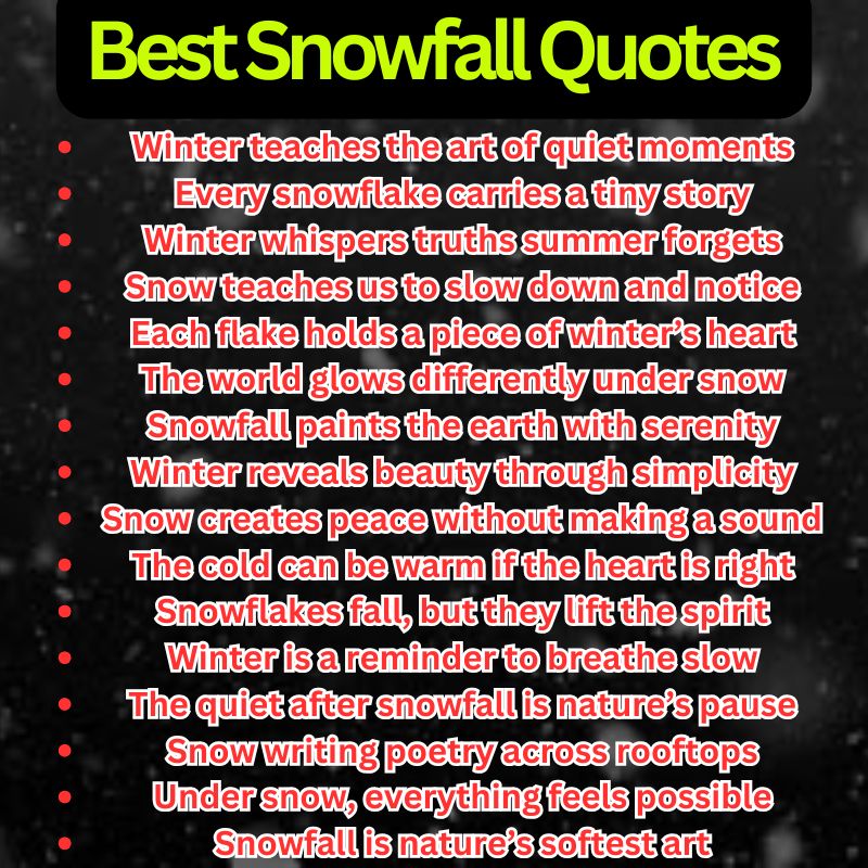 Best Snowfall Quotes