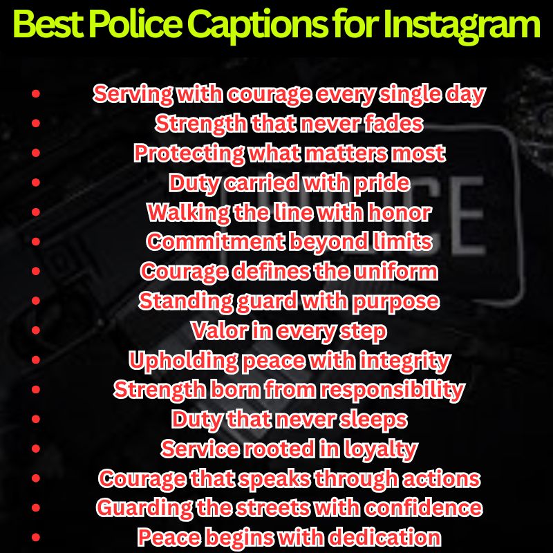 Best Police Captions for Instagram
