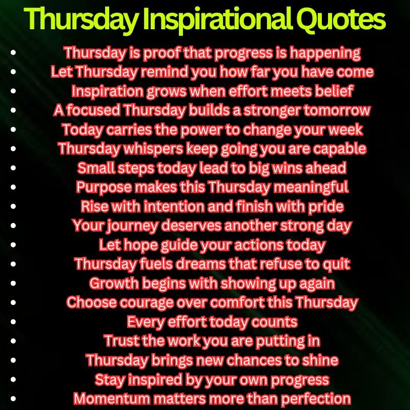 Thursday Inspirational Quotes