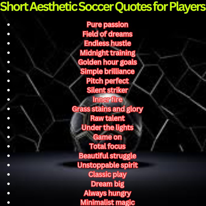 Short Aesthetic Soccer Quotes for Players