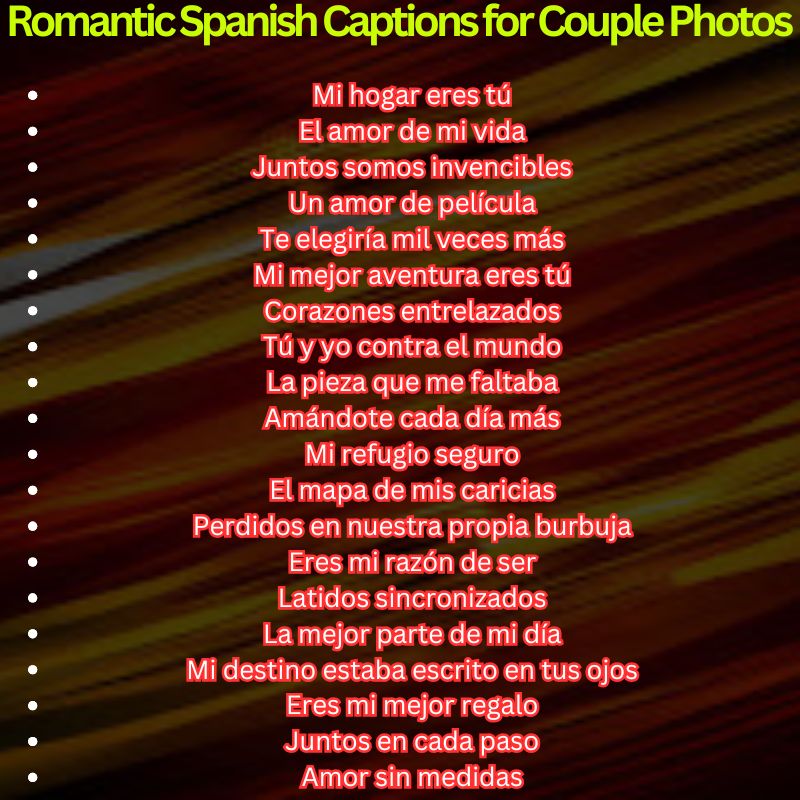 Romantic Spanish Captions for Couple Photos