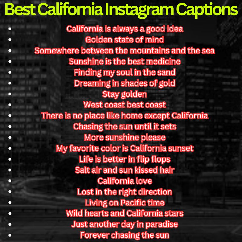 Best California Instagram Captions