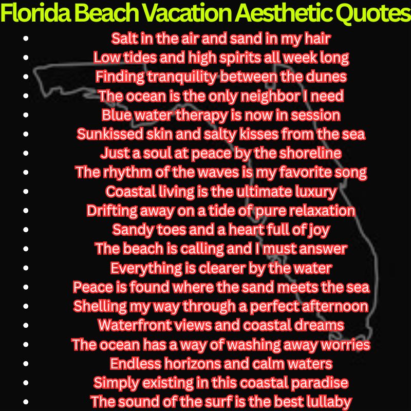 Florida Beach Vacation Aesthetic Quotes