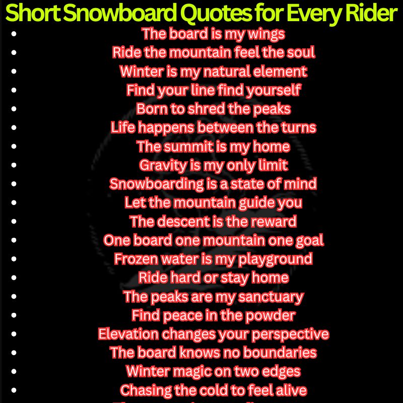 Short Snowboard Quotes for Every Rider