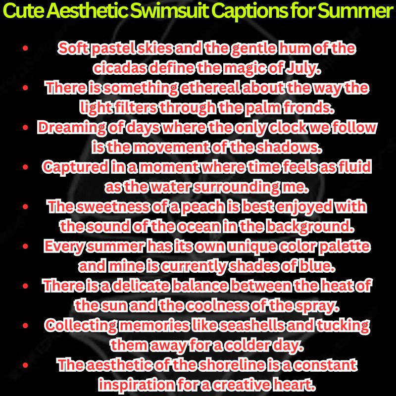 Cute Aesthetic Swimsuit Captions for Summer