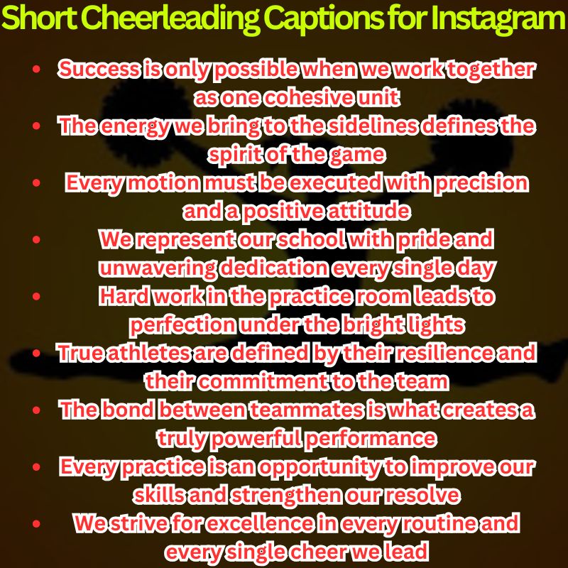 Short Cheerleading Captions for Instagram