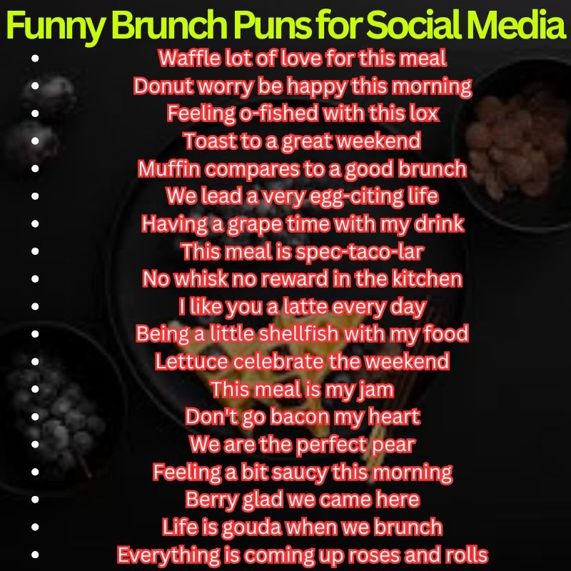 Funny Brunch Puns for Social Media
