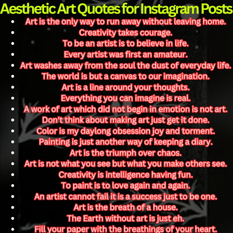 Aesthetic Art Quotes for Instagram Posts
