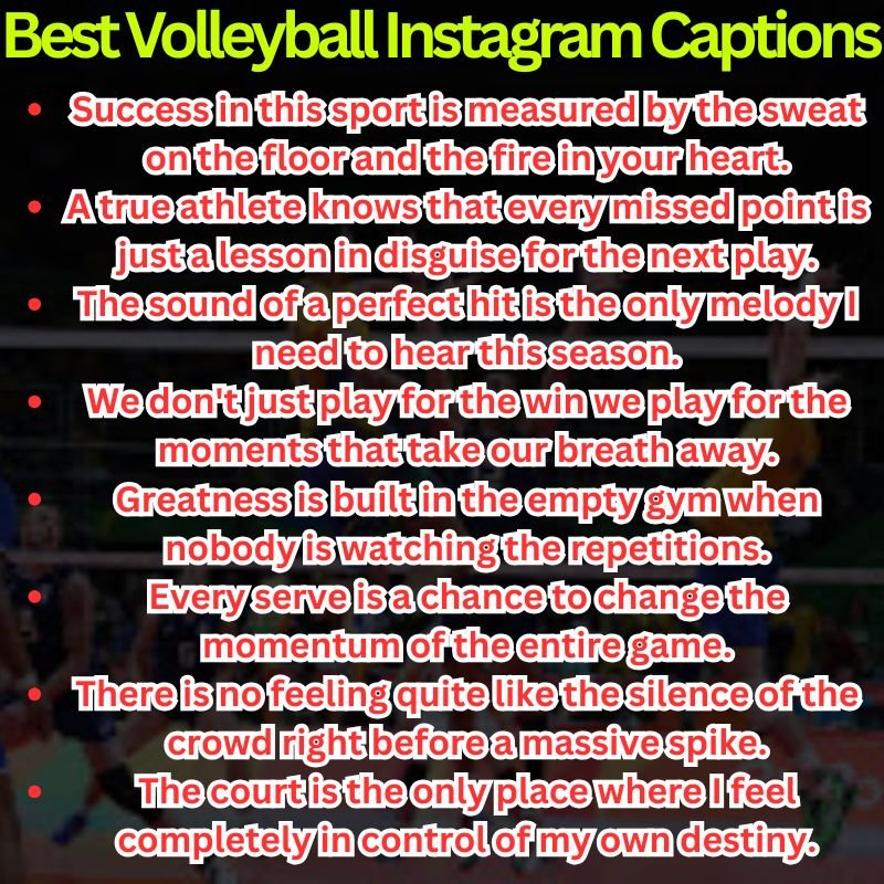 Best Volleyball Instagram Captions