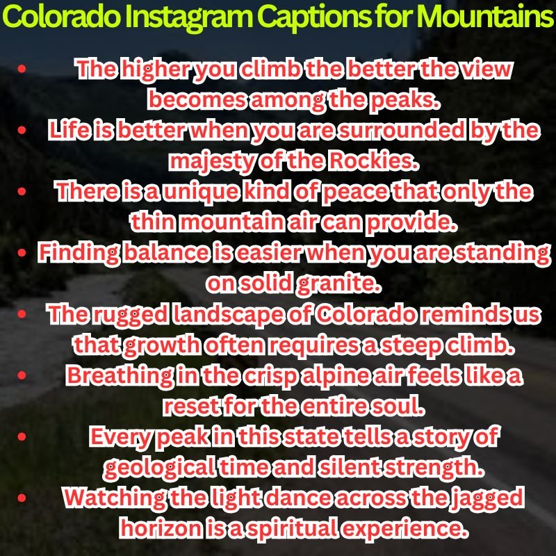 Best Colorado Instagram Captions for Mountains