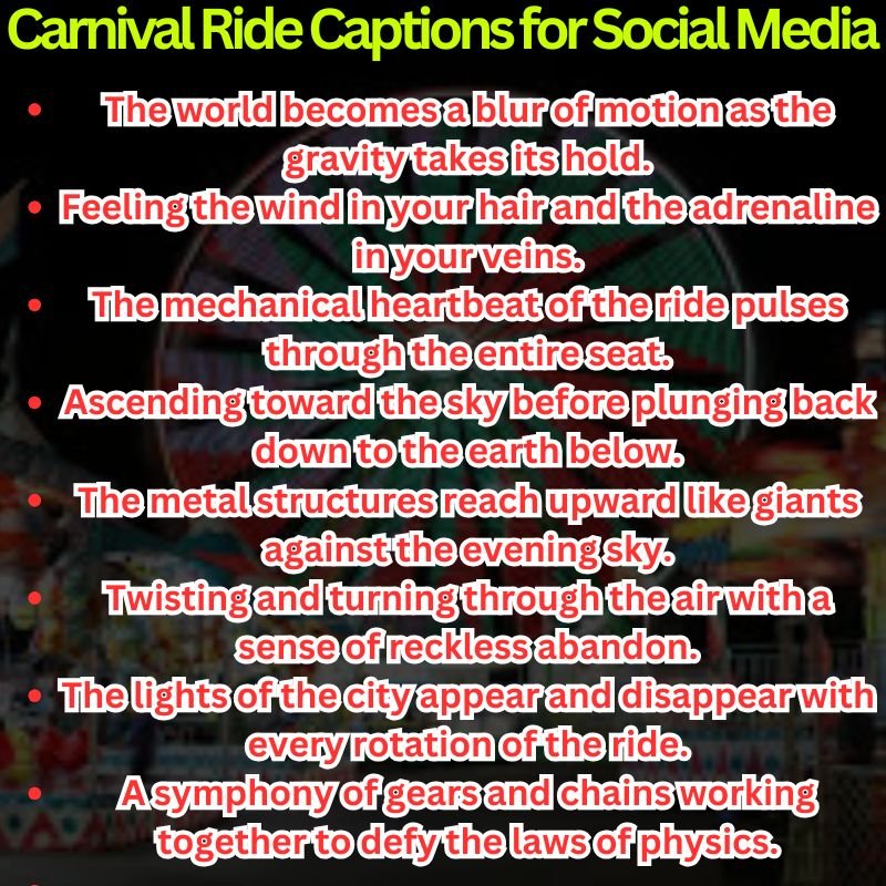 Carnival Ride Captions for Social Media