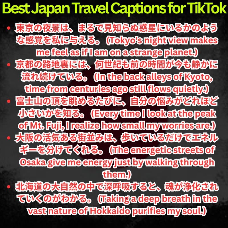 Best Japan Travel Captions for TikTok