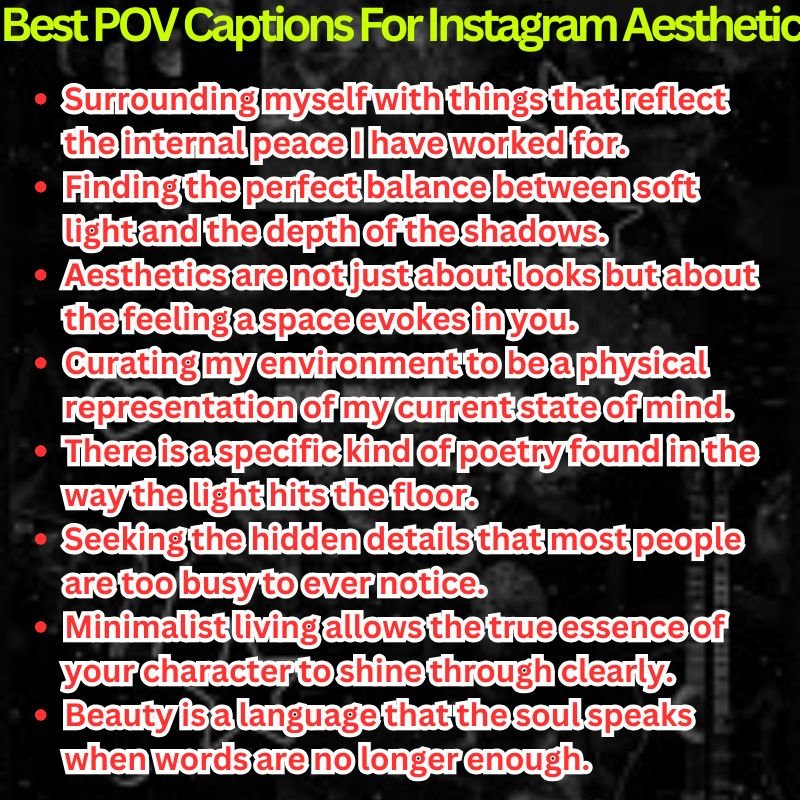Best POV Captions For Instagram Aesthetic