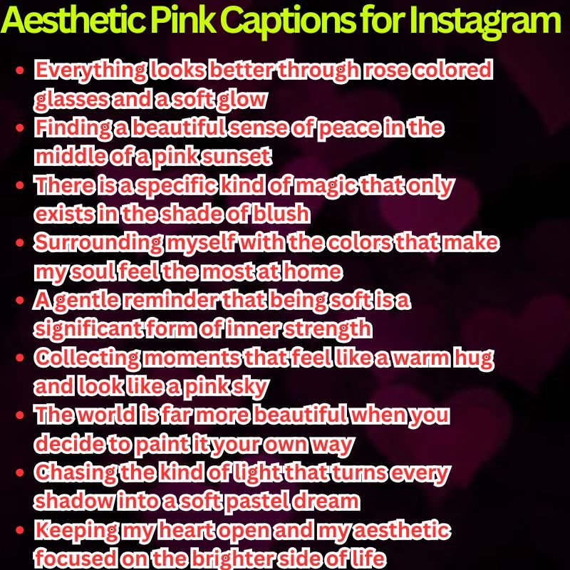 Aesthetic Pink Captions for Instagram