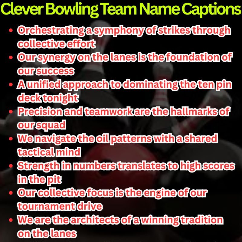 Clever Bowling Team Name Captions