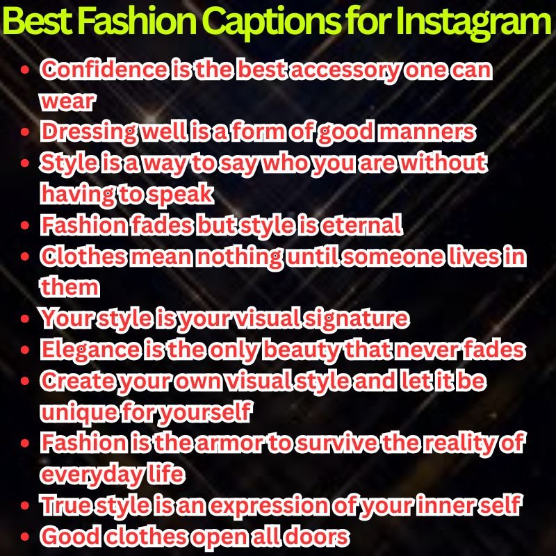 Best Fashion Captions for Instagram