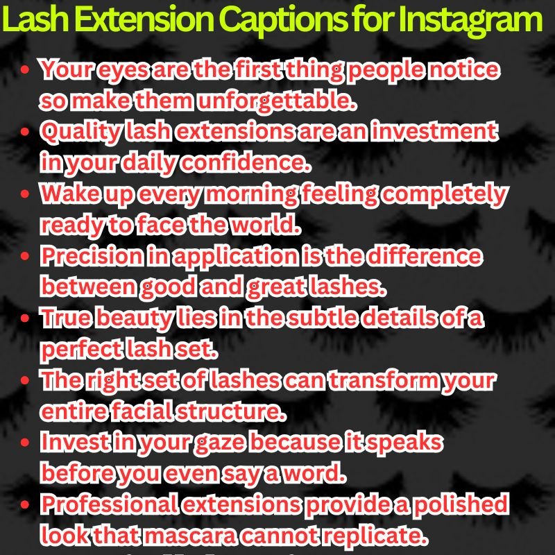 Lash Extension Captions for Instagram