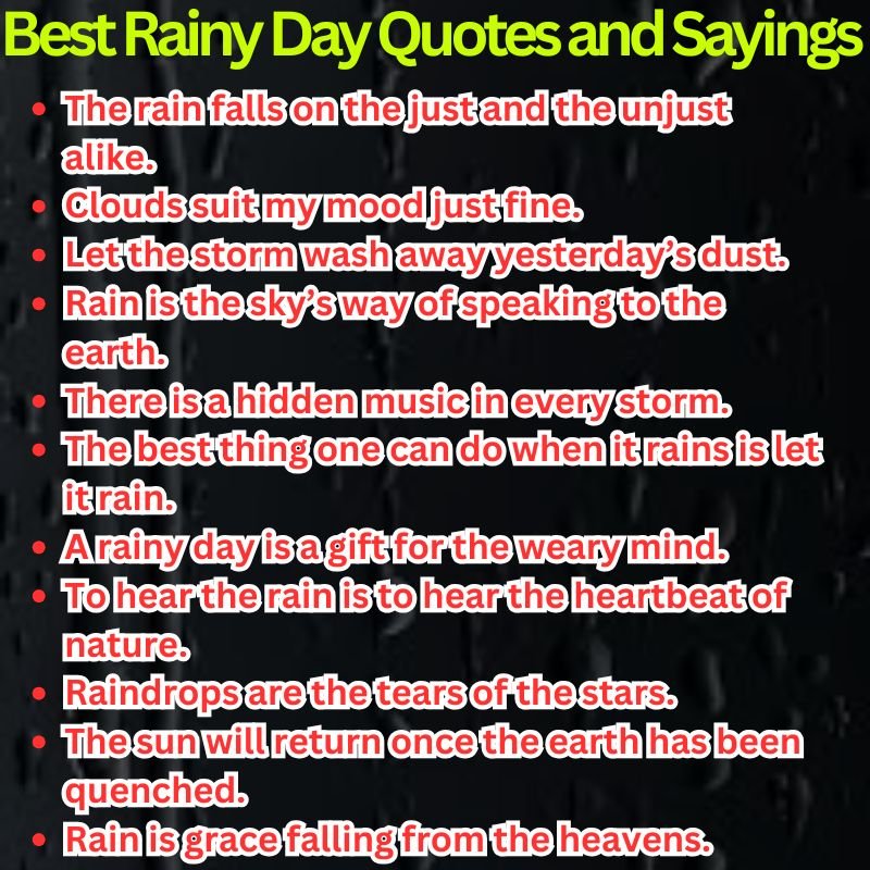Best Rainy Day Quotes and Sayings