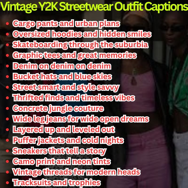 Vintage Y2K Streetwear Outfit Captions