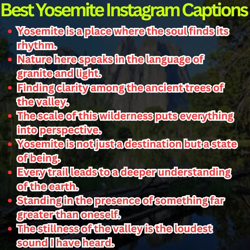 Best Yosemite Instagram Captions
