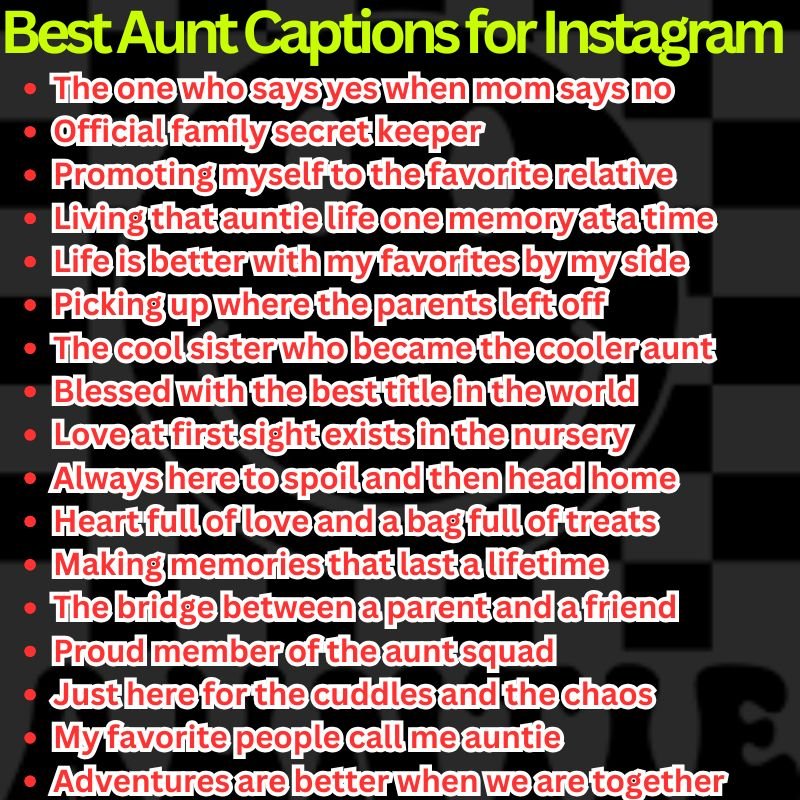 Best Aunt Captions for Instagram