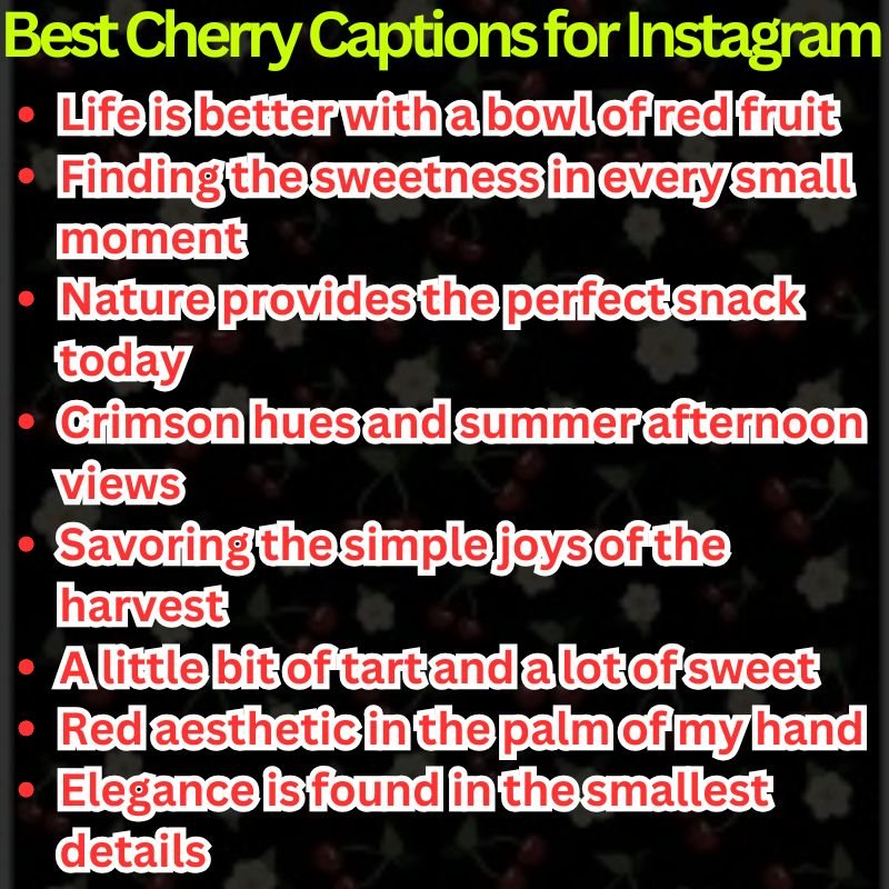 Best Cherry Captions for Instagram
