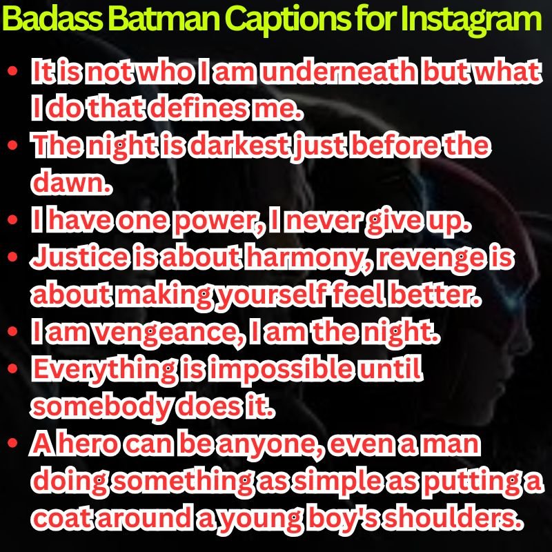 Best Badass Batman Captions for Instagram