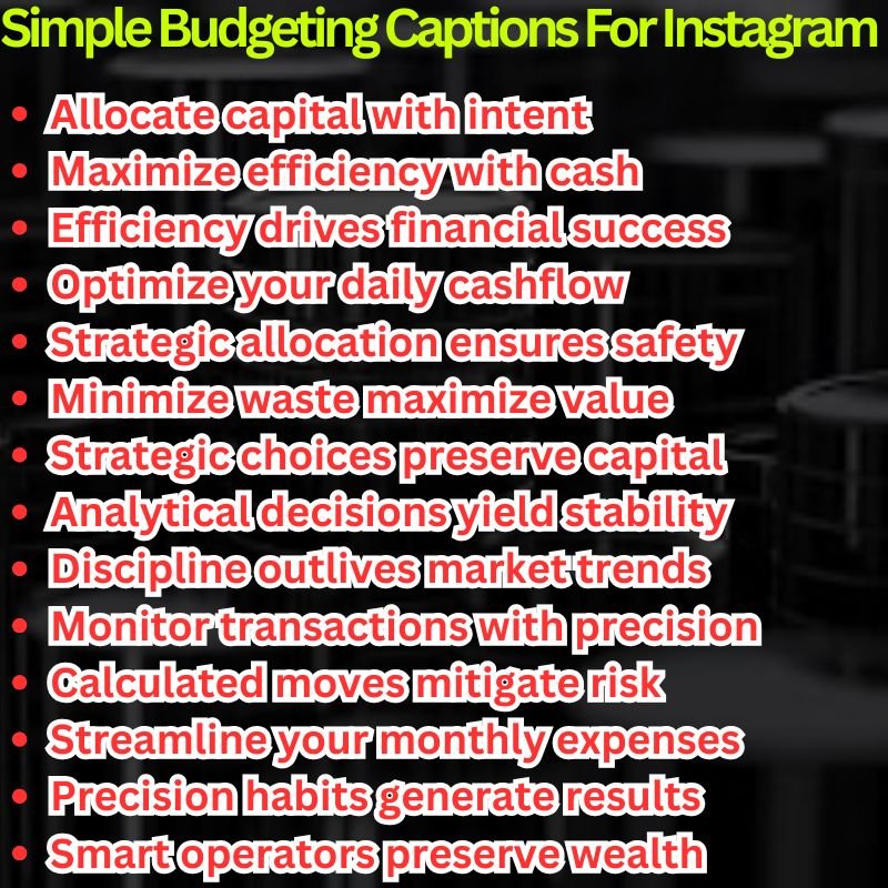 Simple Budgeting Captions For Instagram