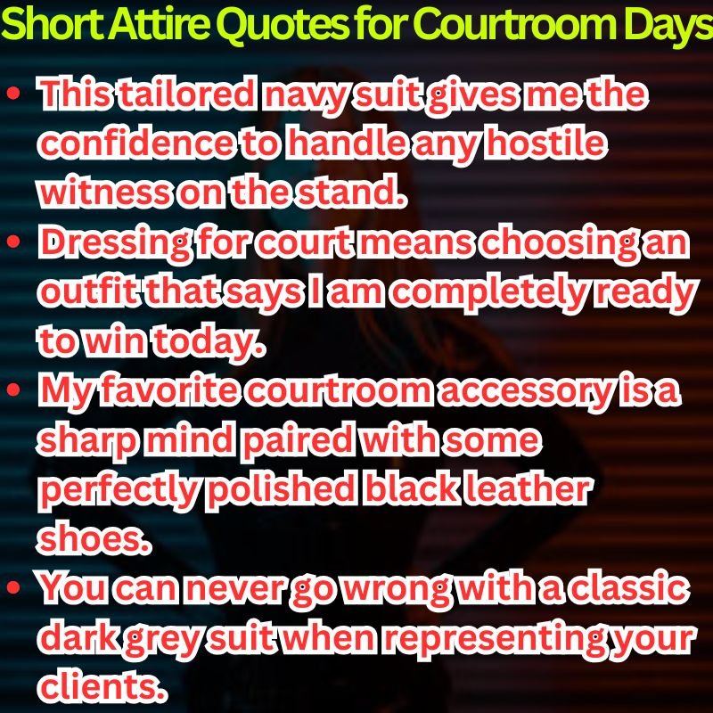 Short Attire Quotes for Courtroom Days