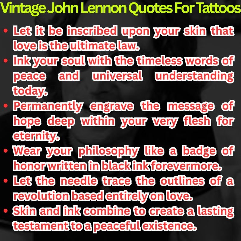Vintage John Lennon Quotes For Tattoos