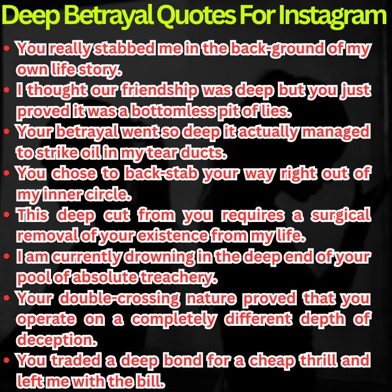Deep Betrayal Quotes For Instagram