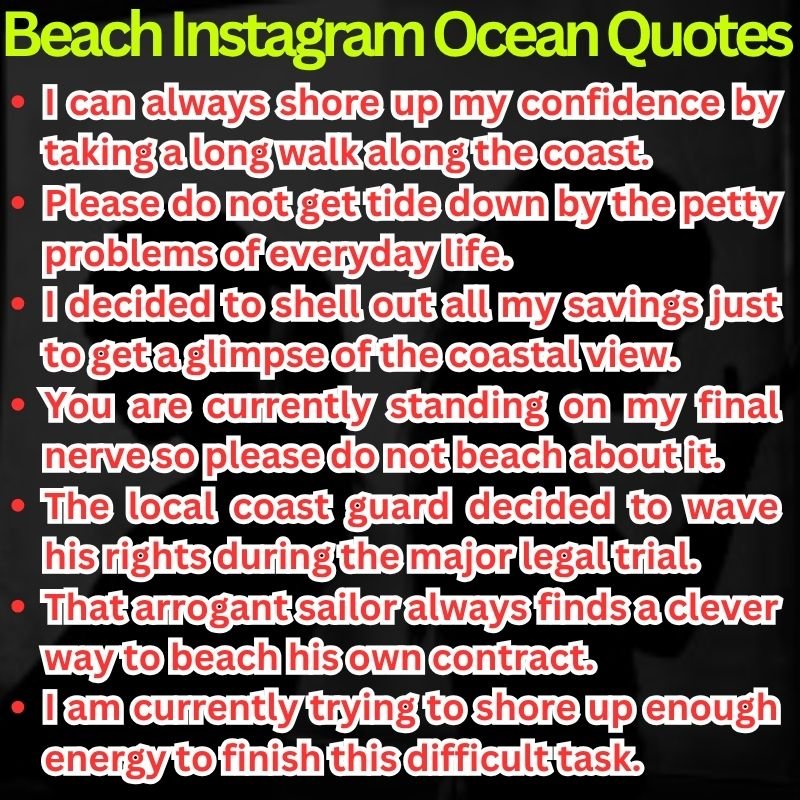 Beach Instagram Ocean Quotes