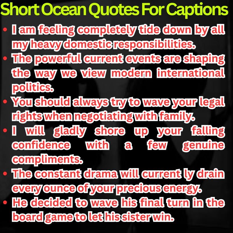 Short Ocean Quotes For Captions